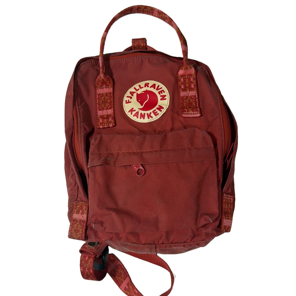 Fjallraven Kanken Mini Backpack Kids Red Canvas Outdoor Travel Hiking Camping